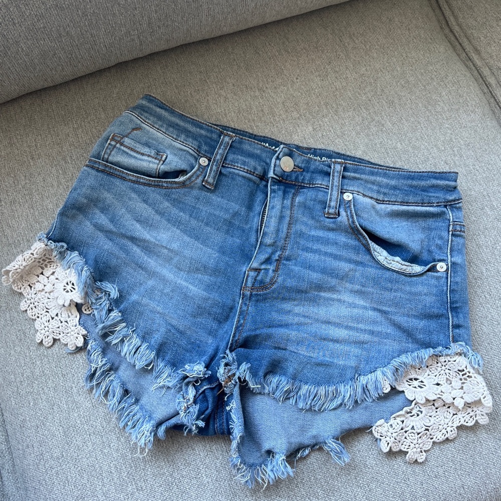 High rise jean shorts